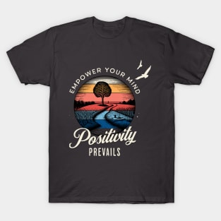 Empower Your Mind, Positivity Prevails Birds Flying Design T-Shirt